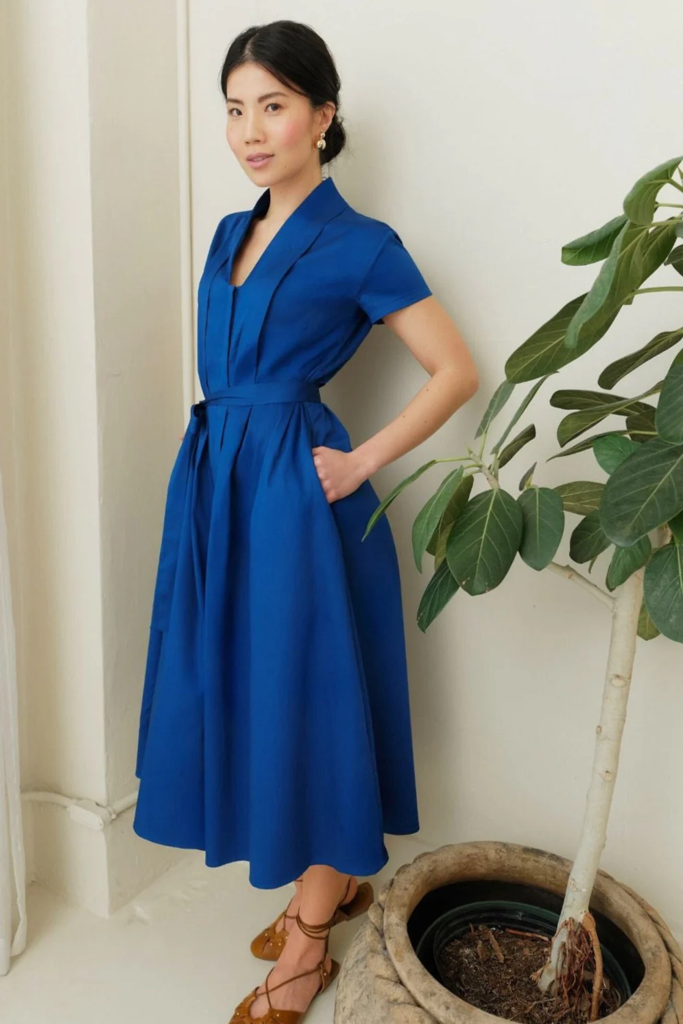 The Abigail Shirt Dress Cobalt Blue - Image 2
