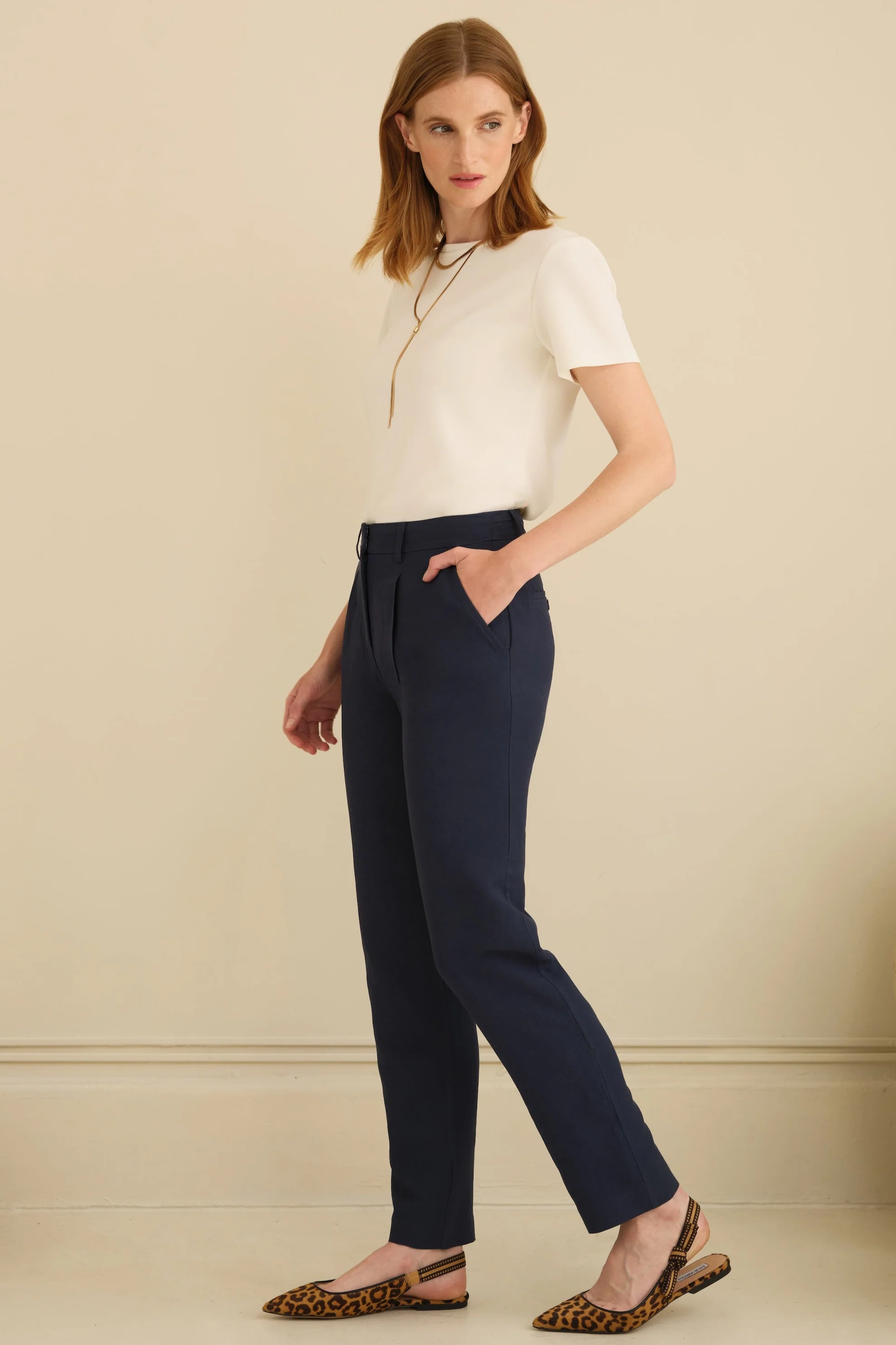 The Avery Pleated Trouser Navy